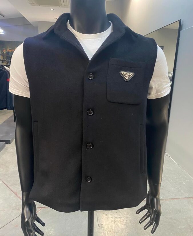 Prada Nette Bodywarmer Antraciet Grijs