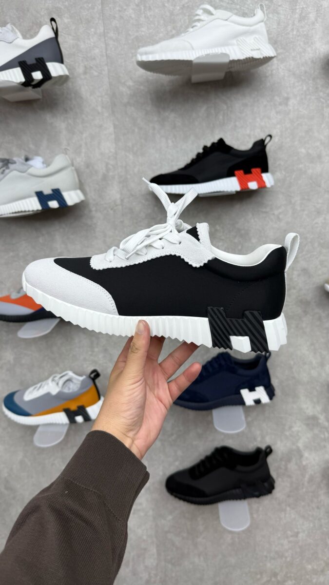 Hermes Bouncing Sneakers Zwart Wit, Zwarte H