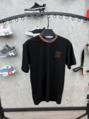 Hermes Black Tshirt Basic Orange