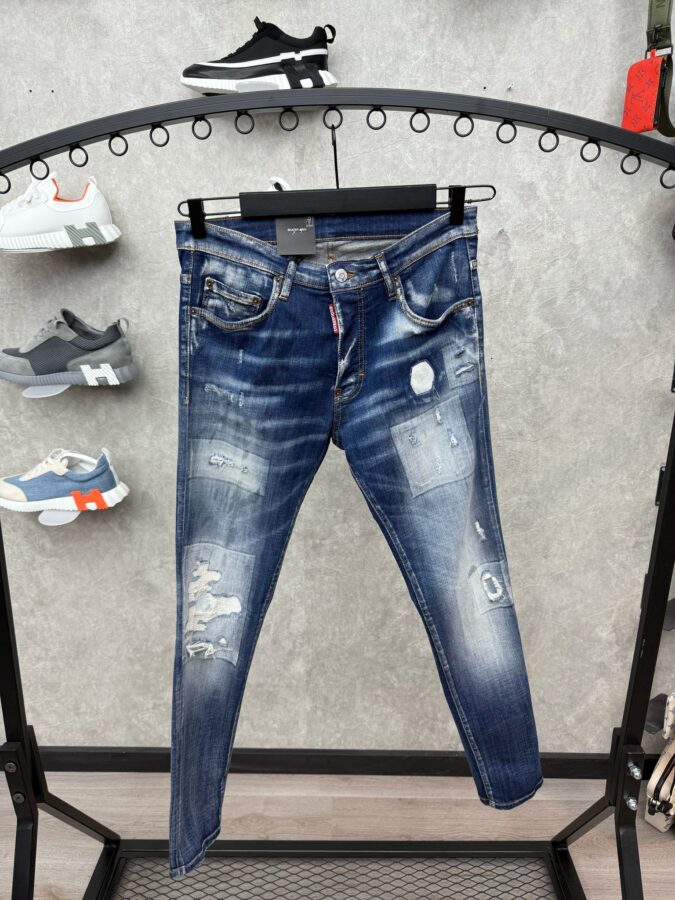 Dsquared2 Ripped Square Jeans Dark Blue