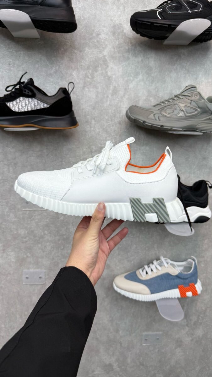 Hermes Bouncing White Sneaker Orange