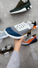 Hermes Sneaker Oranje Grijs Blauw