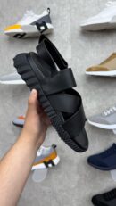 Hermes Sandalen Zwart Leer Band
