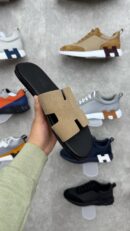 Hermes Slippers Taupe
