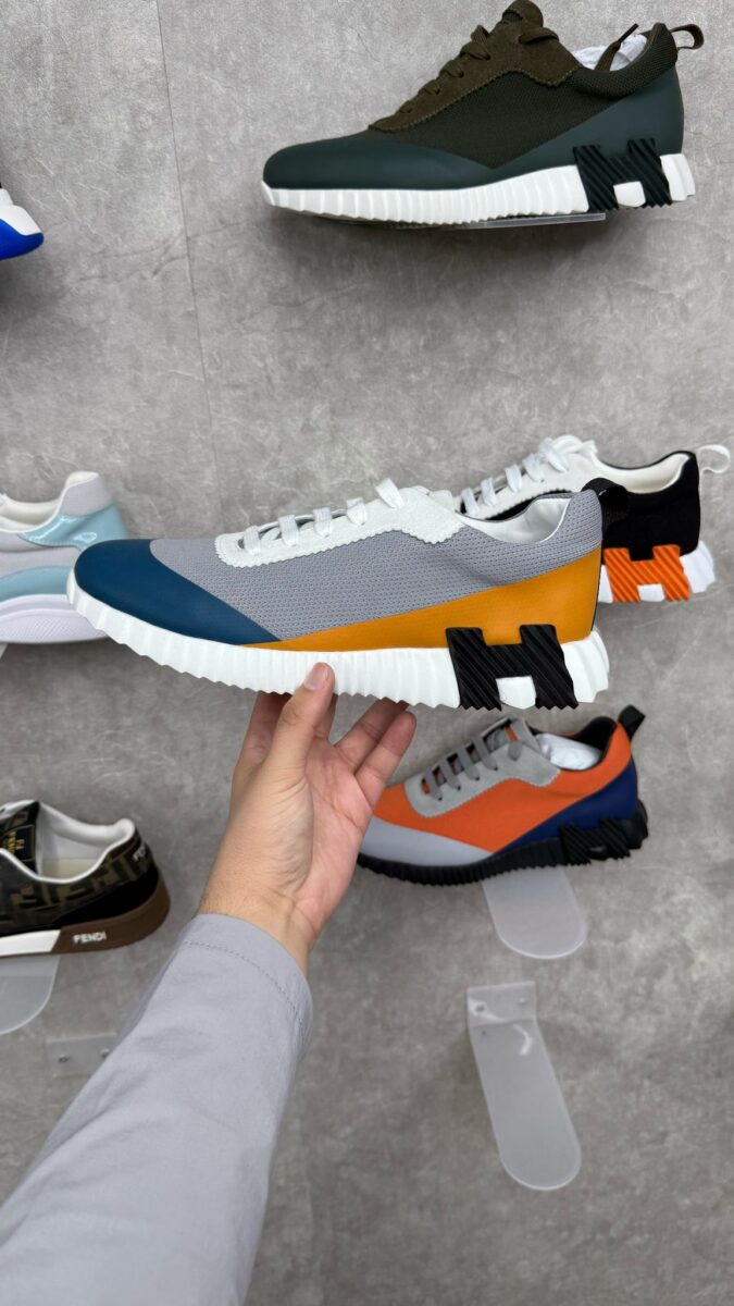 Hermes Sneaker Oranje Grijs Blauw