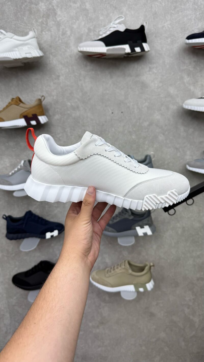 Hermes Bouncing Sneakers Wit, Oranje Logo - Afbeelding 2
