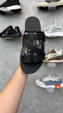 Dior Alpha Oblique Zwart Wit Slippers