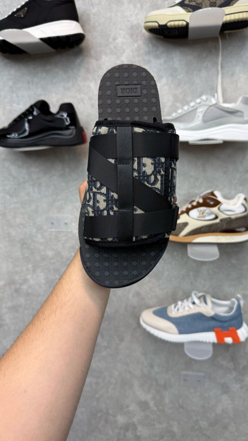 Dior Alpha Oblique Zwart Wit Slippers - Afbeelding 3