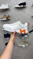 Hermes Bouncing Sneakers Wit, Oranje Logo