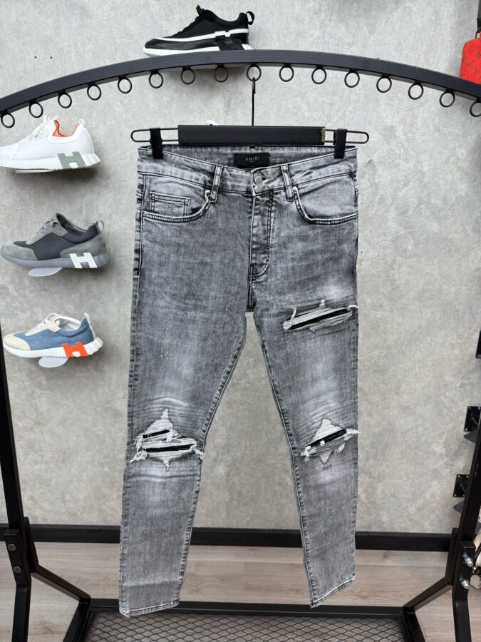 Amiri Grey Hole Jeans