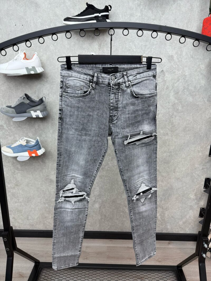 Amiri Grey Hole Jeans