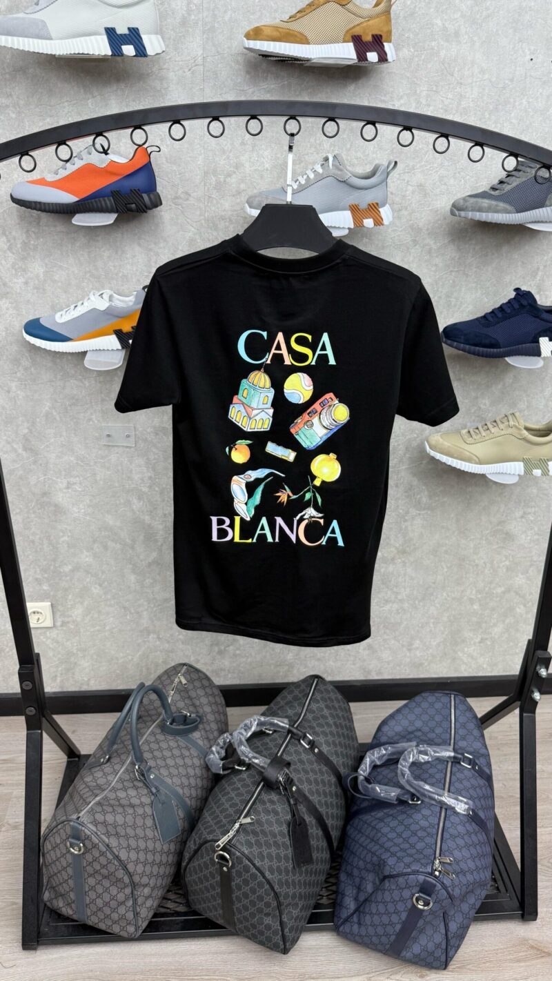 Casablanca Black T-Shirt Mosq - Afbeelding 2