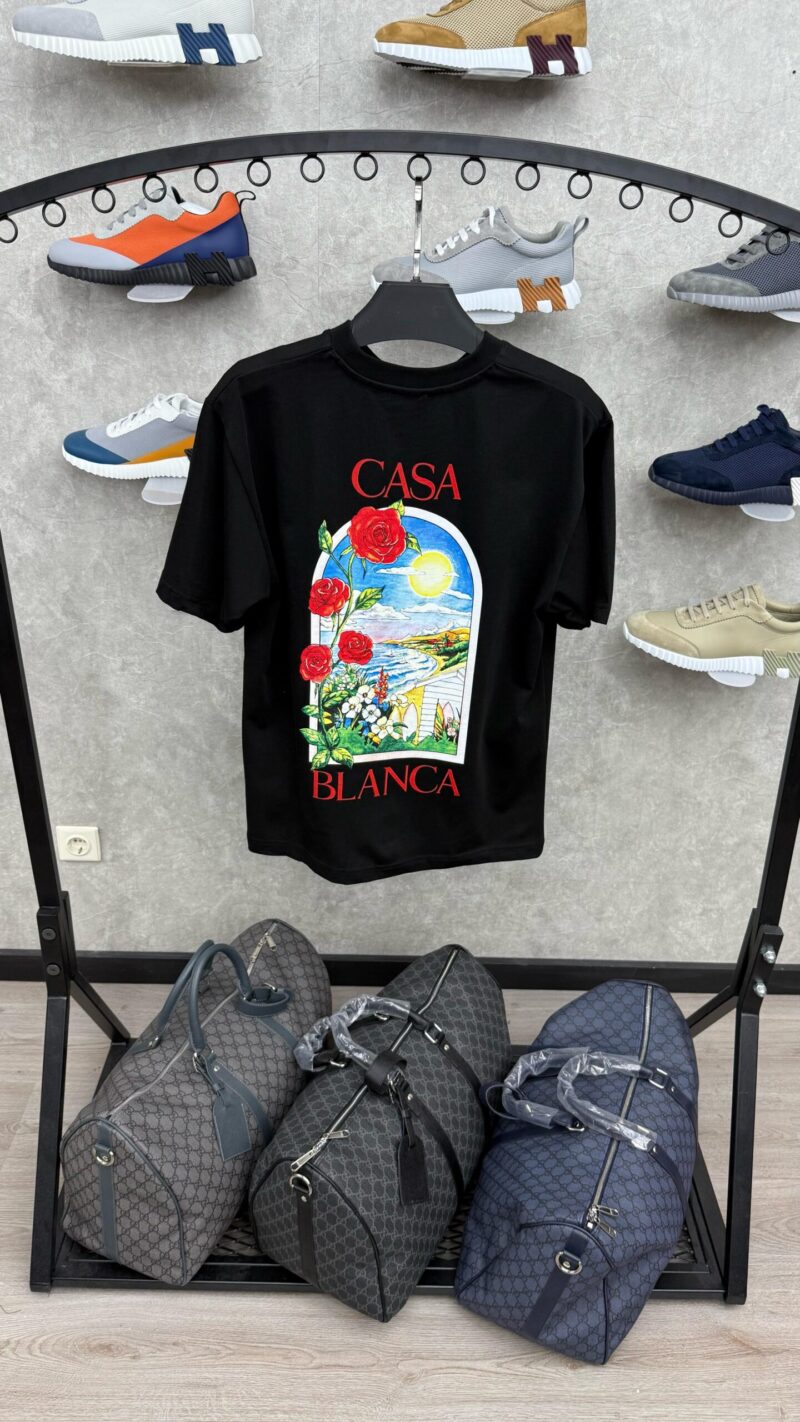 Casablanca Black T-Shirt Rose - Afbeelding 2