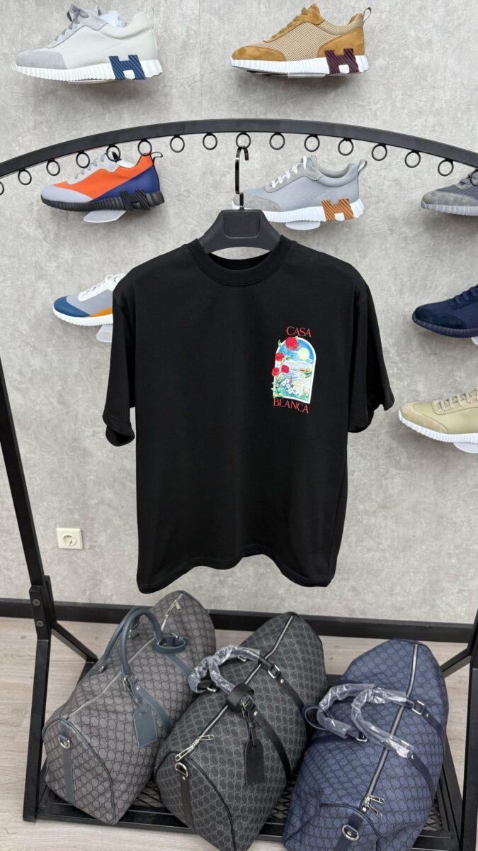 Casablanca Black T-Shirt Rose