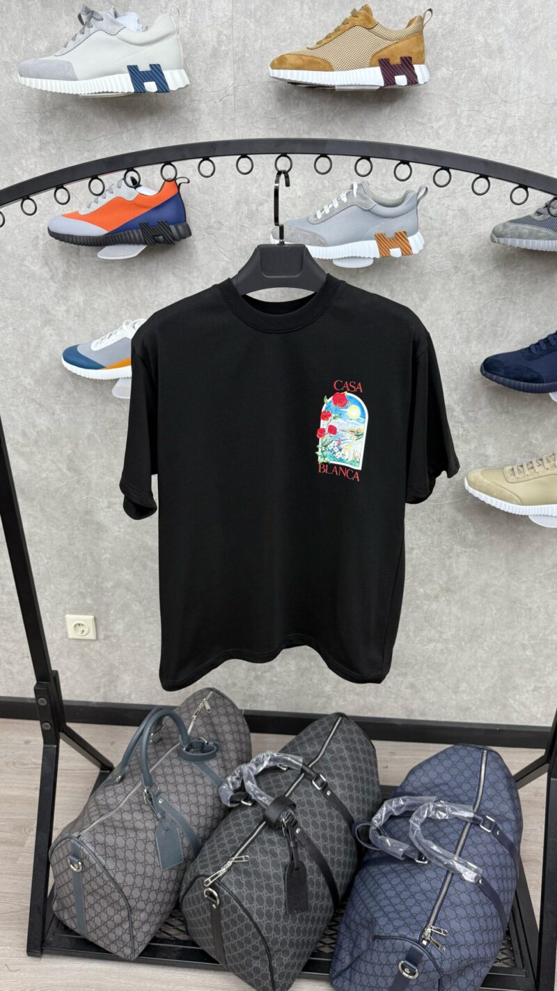 Casablanca Black T-Shirt Rose