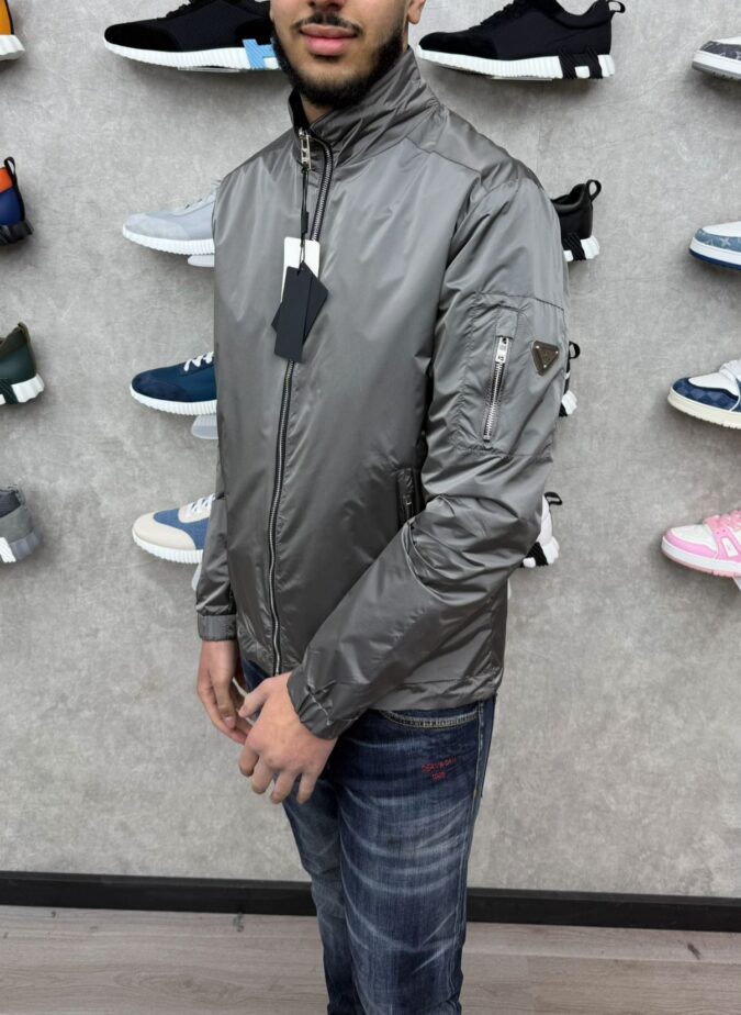 Prada Dubbelzijdige Jasje Grey Zwart