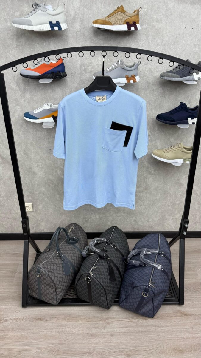 Hermes T-Shirt Zakje Blue