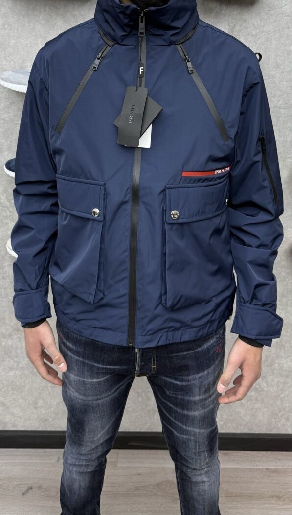 Prada Jasje Blauw Streep Logo