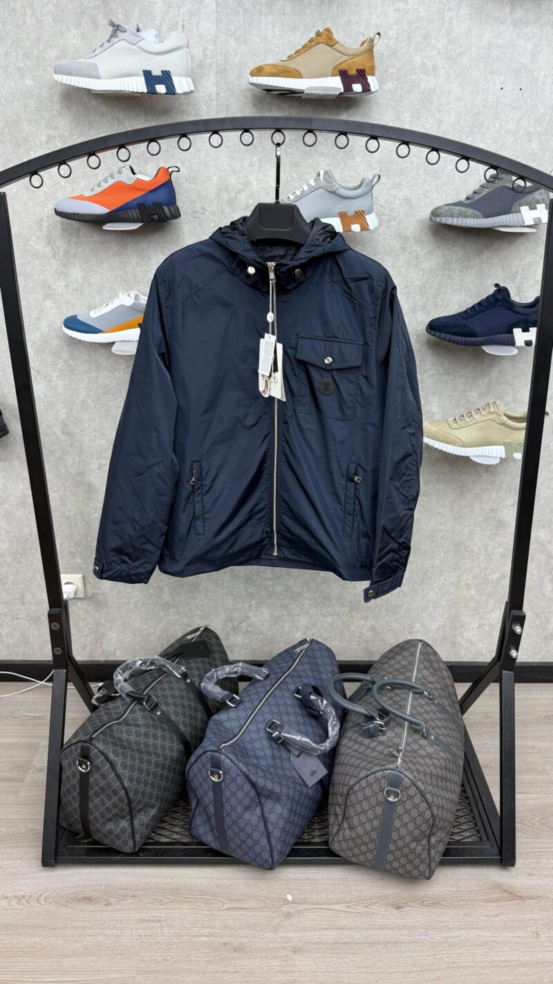 Moncler Zomerjasje Blauw Logo Voor