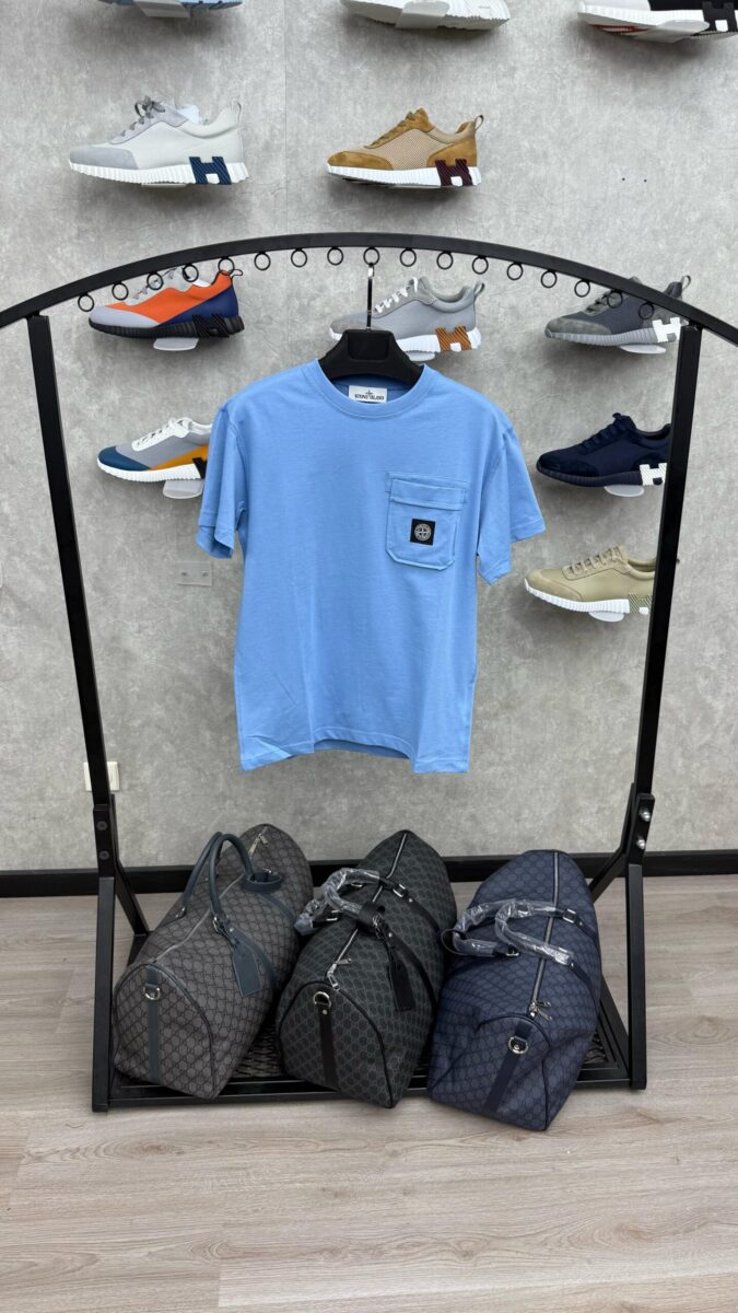 Stone Island Lichtblauw T-Shirt Zakje