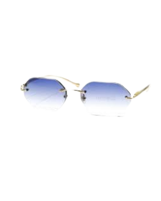 Cartier Zonnebril Donker Paarse Glazen, Goude Montuur