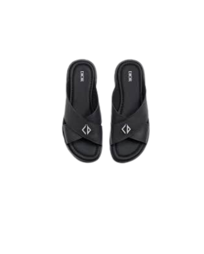 Christian Dior Slippers Black Leather