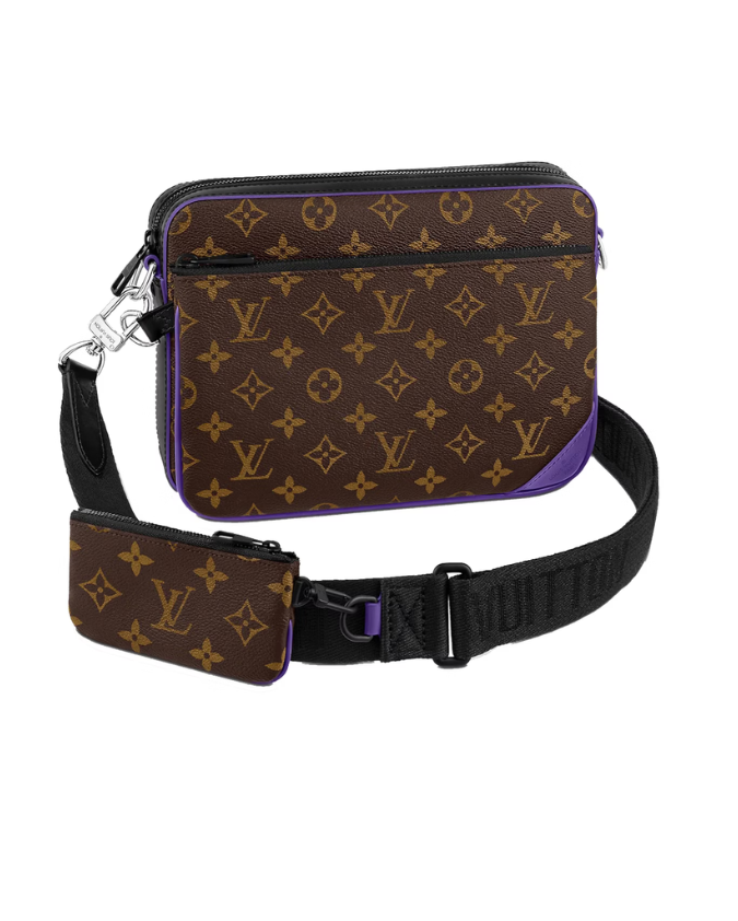 Louis Vuitton Trio Bag Brown Purple