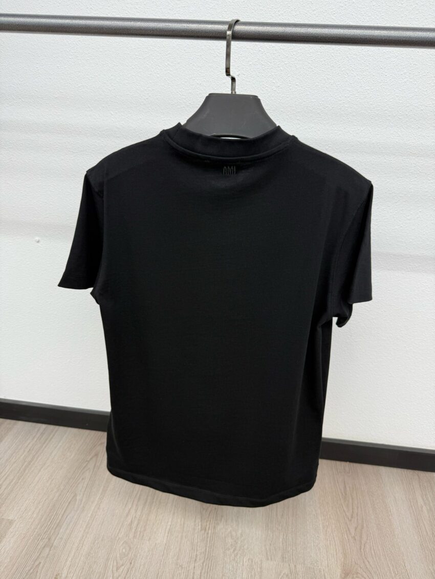 Ami Zwart T-Shirt Small Logo - Afbeelding 3