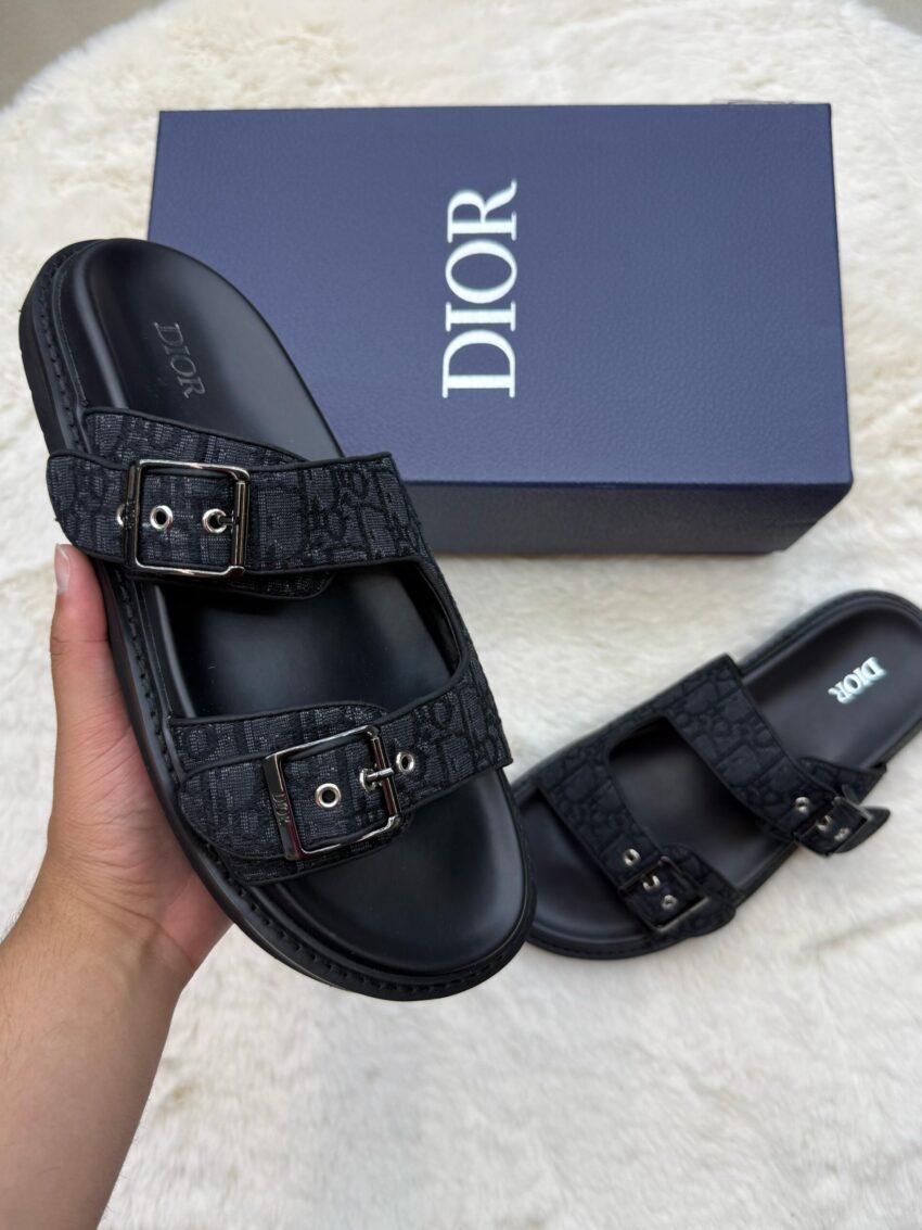 Christian Dior Slippers Aqua Black on Black