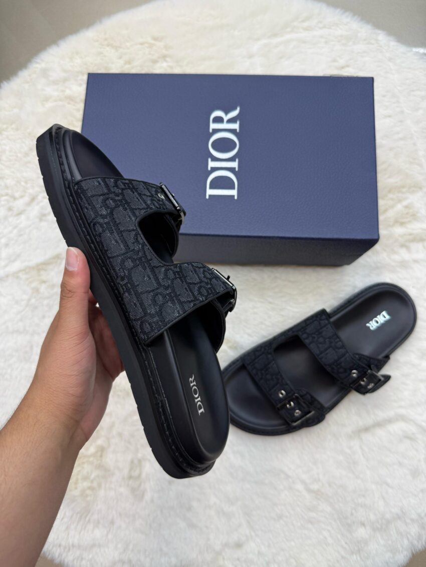 Christian Dior Slippers Aqua Black on Black - Afbeelding 3