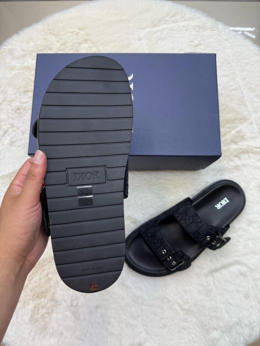 Christian Dior Slippers Aqua Black on Black - Afbeelding 4