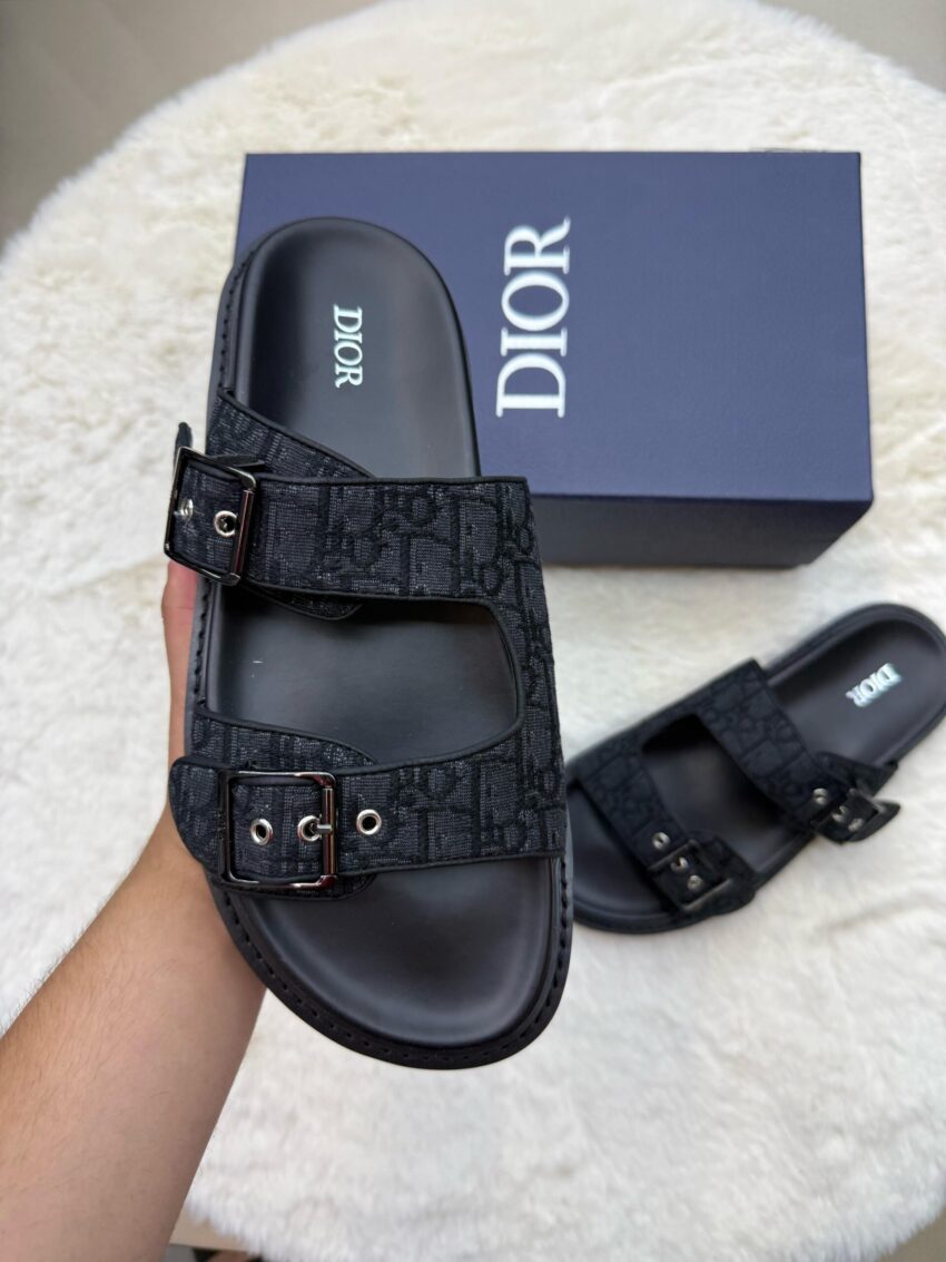 Christian Dior Slippers Aqua Black on Black - Afbeelding 2