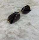 Cartier Zonnebril Diamond Cut, Goude Montuur, Donker Blauwe Glazen