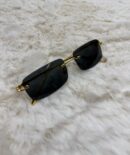 Cartier Zonnebril Blauwe Glazen Panter Goude Montuur