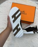 Hermes Bouncing White Brown Logo