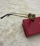 Cartier Zonnebril Bruine Kleine Glazen, Goude Montuur