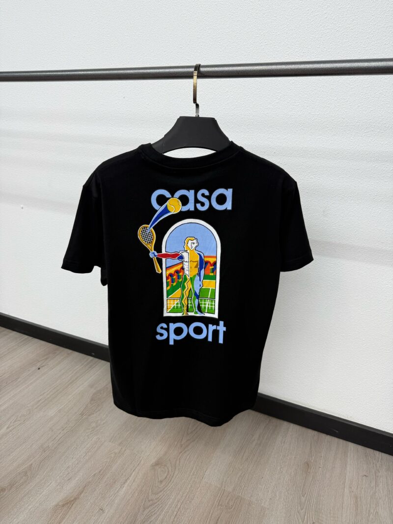 Casablanca Black T-Shirt Tennis - Afbeelding 2