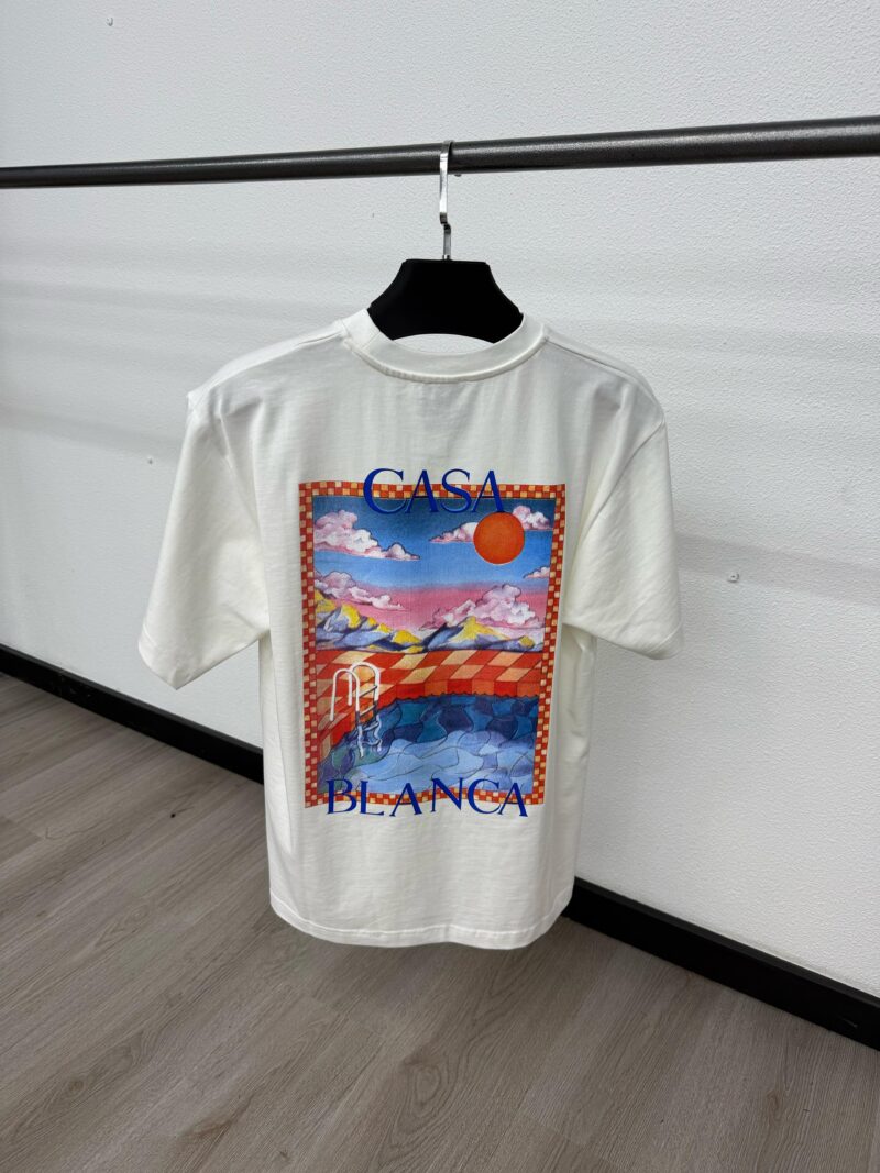 Casablanca White T-Shirt Blue Logo - Afbeelding 2