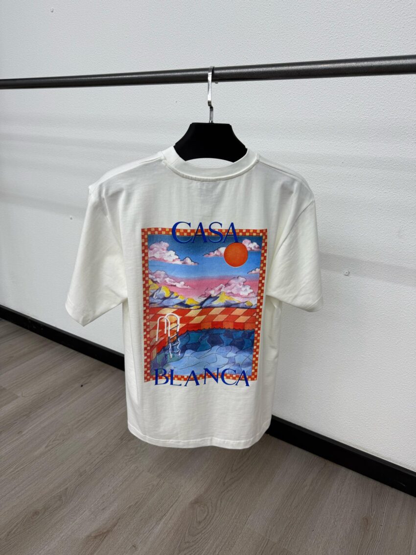 Casablanca White T-Shirt Blue Logo - Afbeelding 2