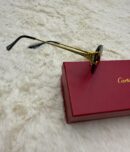 Cartier Zonnebril Combi Diamond Cut Goude Montuur, Bruine Glazen C