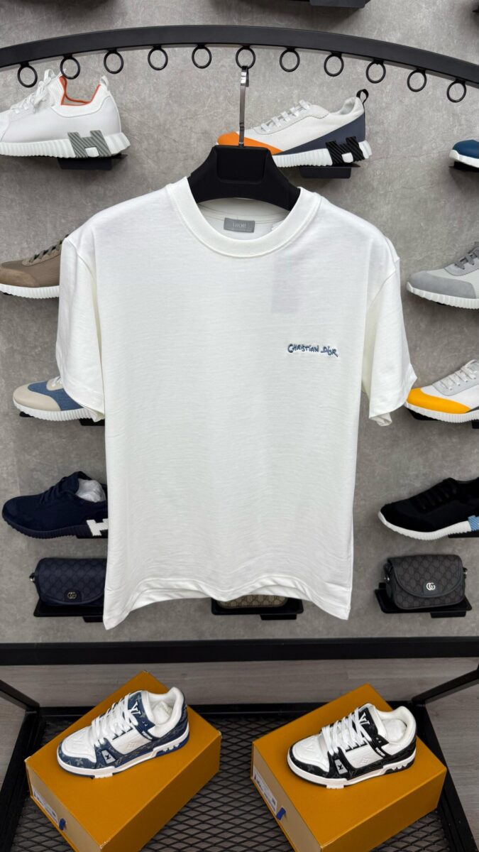 Christian Dior Basic Text White T-Shirt