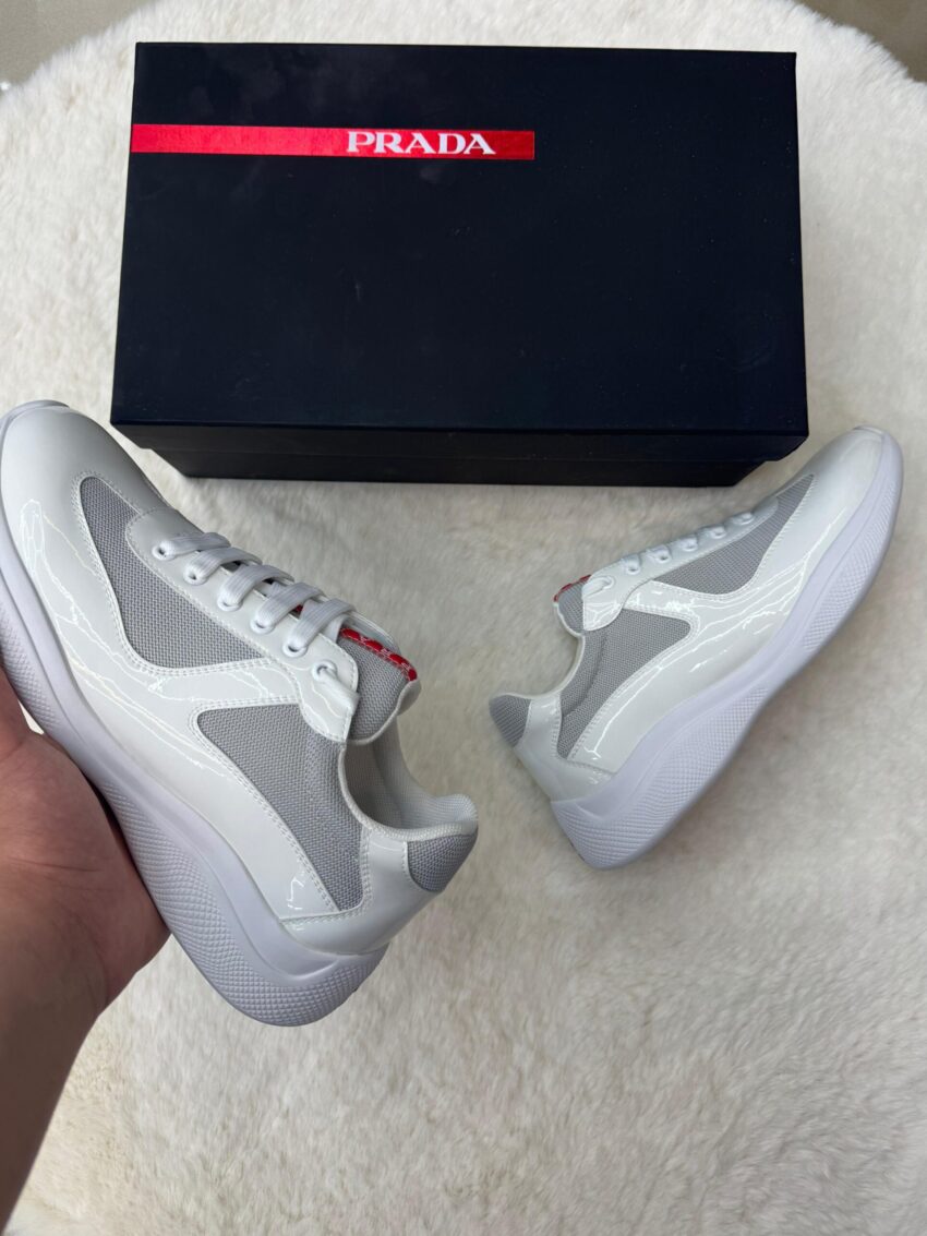 Prada Cups Glimmend Wit Sneakers