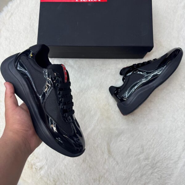 Prada Cups Glimmend Zwart Sneakers - 45