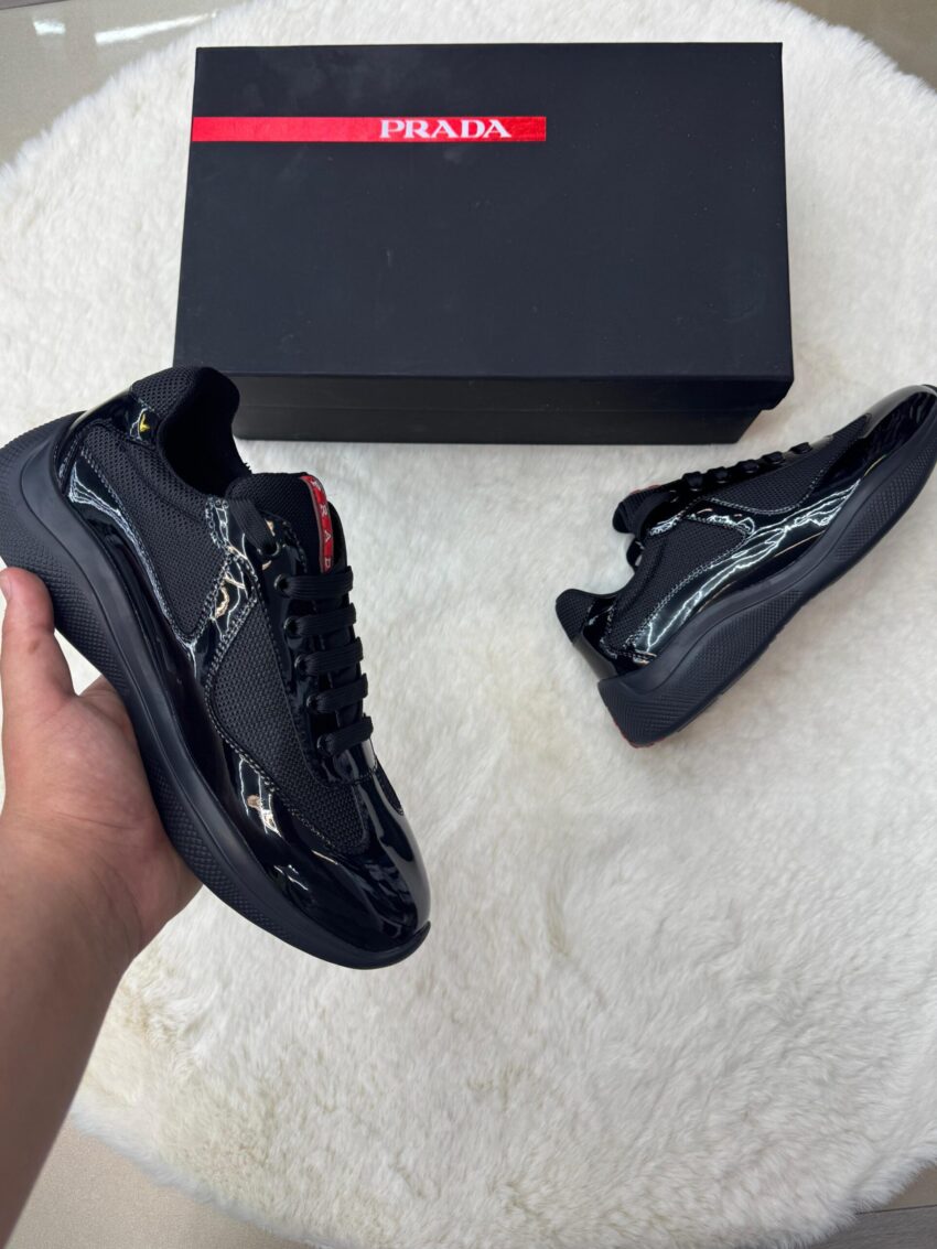 Prada Cups Glimmend Zwart Sneakers