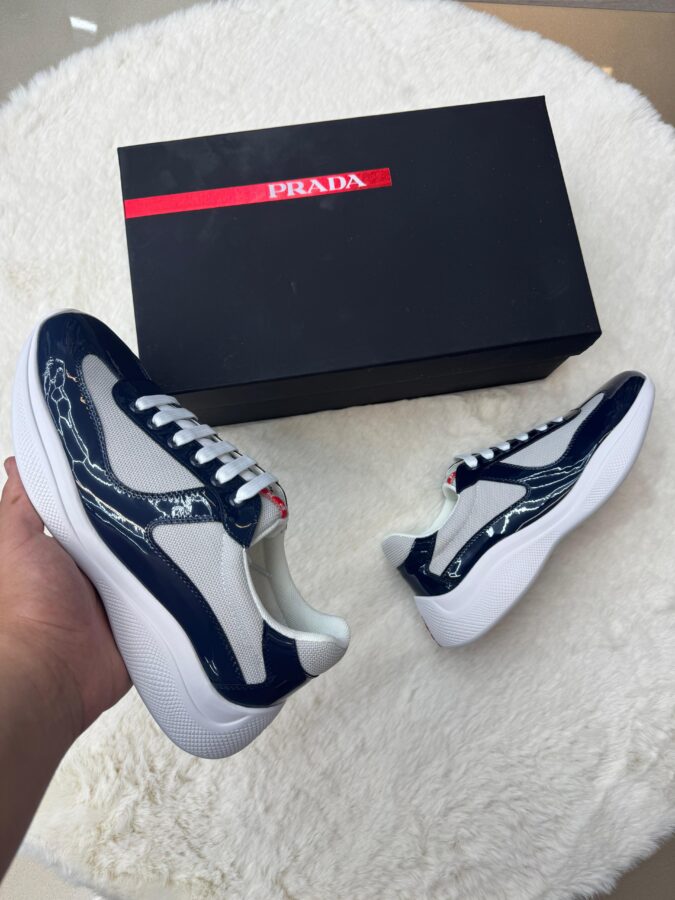 Prada Cups Glimmend Blauw Sneakers - 41