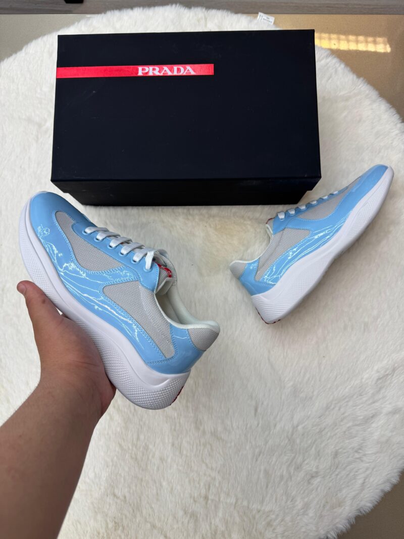 Prada Cups Glimmend Baby Blue Sneakers