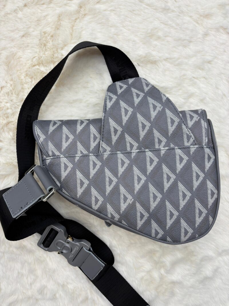 Christian Dior Canvas Saddle Bag Grey - Afbeelding 2