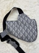 Christian Dior Canvas Saddle Bag Grey