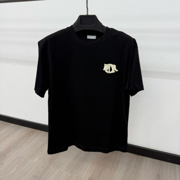 Christian Dior Grey Logo Zwarte T-Shirt - L