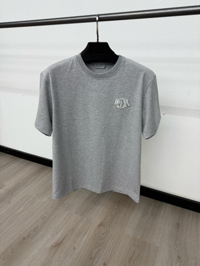 Christian Dior Grey Logo Grijze T-Shirt - XXL
